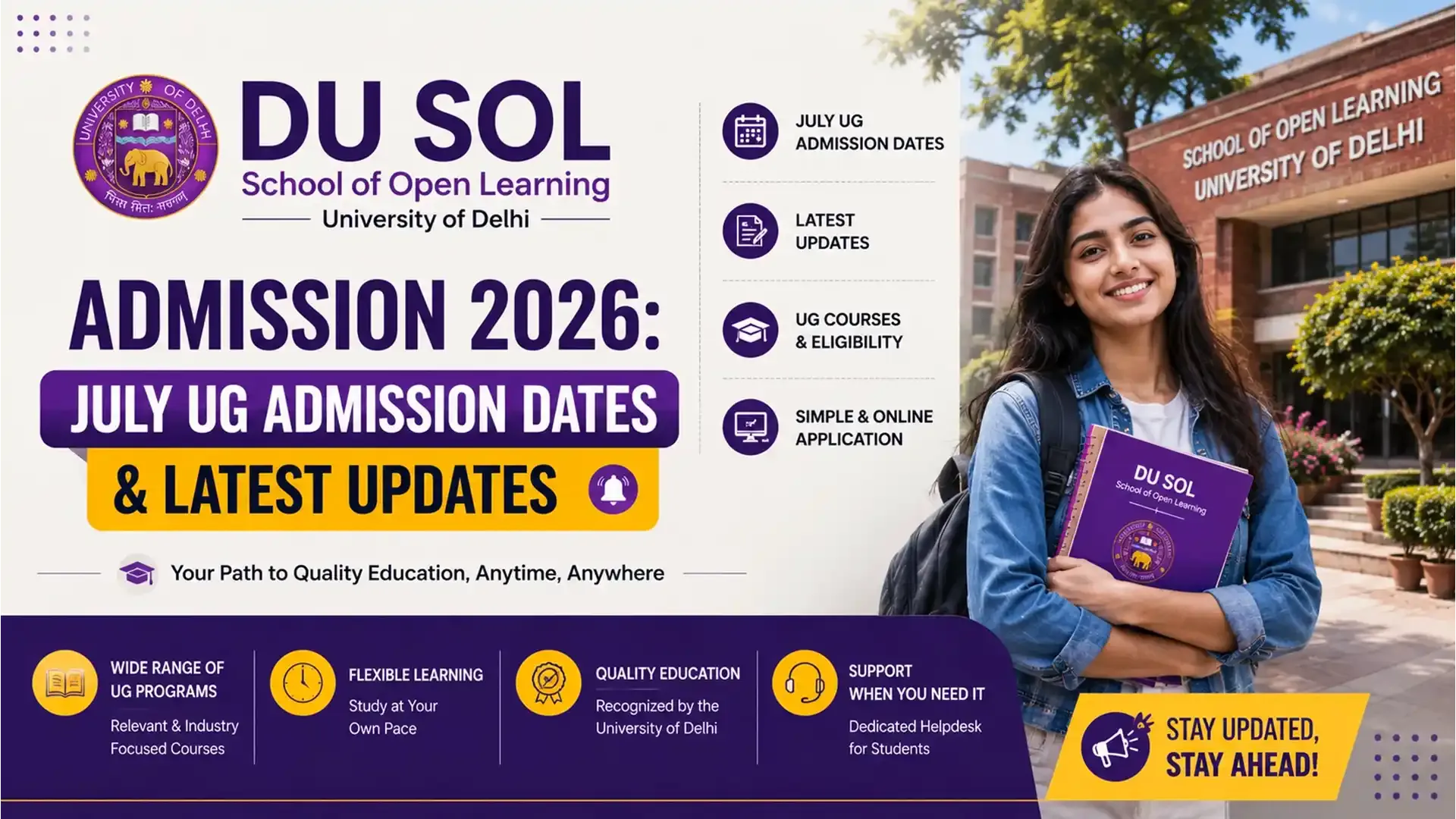 DU SOL Admission 2026: July UG Admission Dates & Latest Updates