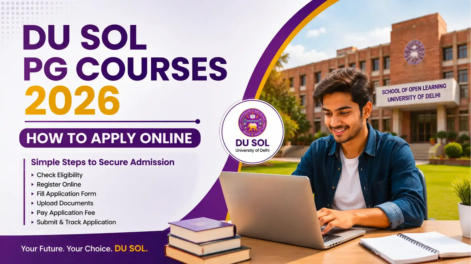 DU SOL PG Courses 2026: How to Apply Online