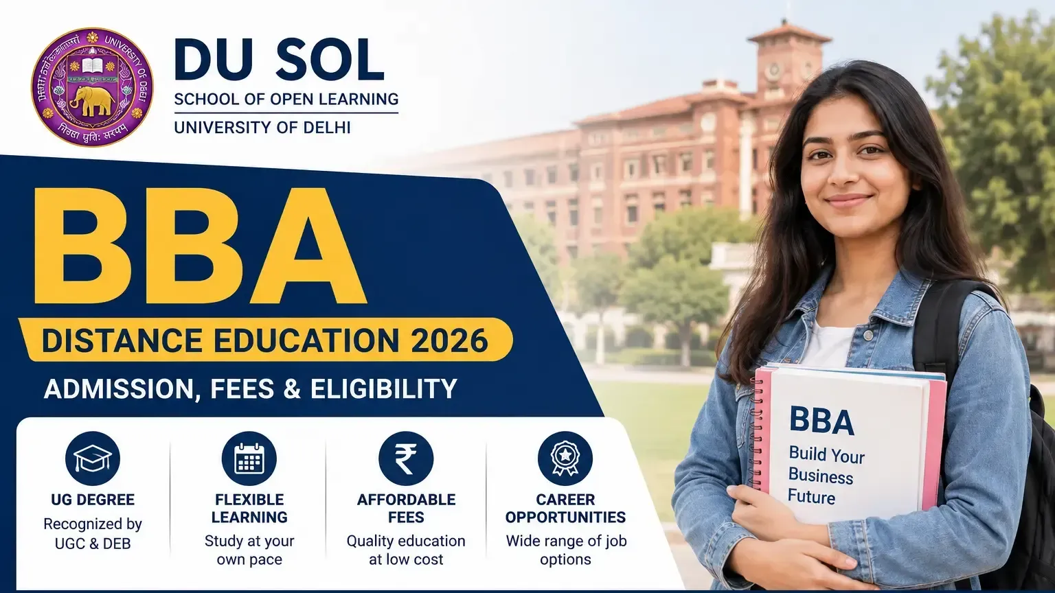DU SOL BBA Distance Education 2026: Admission, Fees & Eligibility